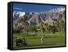 California, Palm Springs, Desert Princess Golf Course and Mountains, Winter, USA-Walter Bibikow-Framed Stretched Canvas