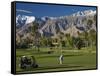 California, Palm Springs, Desert Princess Golf Course and Mountains, Winter, USA-Walter Bibikow-Framed Stretched Canvas