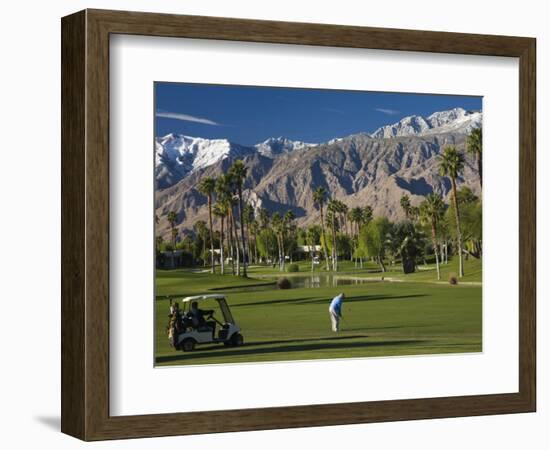 California, Palm Springs, Desert Princess Golf Course and Mountains, Winter, USA-Walter Bibikow-Framed Photographic Print