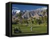 California, Palm Springs, Desert Princess Golf Course and Mountains, Winter, USA-Walter Bibikow-Framed Stretched Canvas