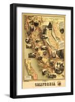 California - Panoramic Map-Lantern Press-Framed Art Print