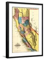 California - Panoramic Map-Lantern Press-Framed Art Print
