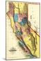 California - Panoramic Map-Lantern Press-Mounted Art Print