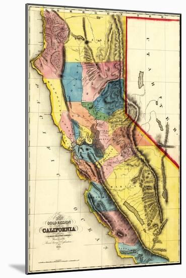 California - Panoramic Map-Lantern Press-Mounted Art Print