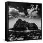 California Pfeiffer Beach in Big Sur State Park Dramatic Black and White Rocks and Waves-holbox-Framed Stretched Canvas