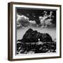 California Pfeiffer Beach in Big Sur State Park Dramatic Black and White Rocks and Waves-holbox-Framed Photographic Print