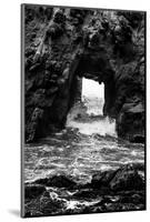 California Pfeiffer Beach in Big Sur State Park Dramatic Black and White Rocks and Waves-holbox-Mounted Photographic Print