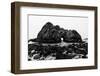 California Pfeiffer Beach in Big Sur State Park Dramatic Black and White Rocks and Waves-holbox-Framed Photographic Print