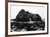 California Pfeiffer Beach in Big Sur State Park Dramatic Black and White Rocks and Waves-holbox-Framed Photographic Print