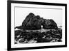 California Pfeiffer Beach in Big Sur State Park Dramatic Black and White Rocks and Waves-holbox-Framed Photographic Print