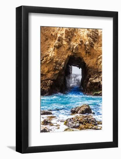 California Pfeiffer Beach in Big Sur State Park Rocks and Waves-holbox-Framed Photographic Print