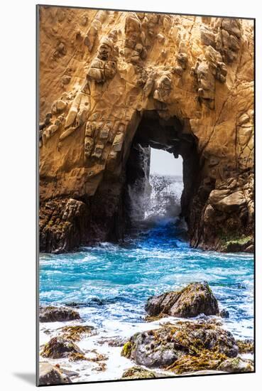 California Pfeiffer Beach in Big Sur State Park Rocks and Waves-holbox-Mounted Photographic Print