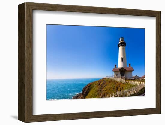 California Pigeon Point Lighthouse in Cabrillo Hwy Coastal Highway State Route 1-holbox-Framed Photographic Print
