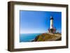 California Pigeon Point Lighthouse in Cabrillo Hwy Coastal Highway State Route 1-holbox-Framed Photographic Print