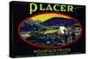 California, Placer Mountain Fruits Brand Appel Label-Lantern Press-Stretched Canvas