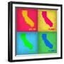 California Pop Art Map 1-NaxArt-Framed Art Print