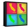 California Pop Art Map 1-NaxArt-Framed Stretched Canvas