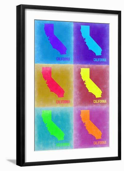 California Pop Art Map 2-NaxArt-Framed Art Print