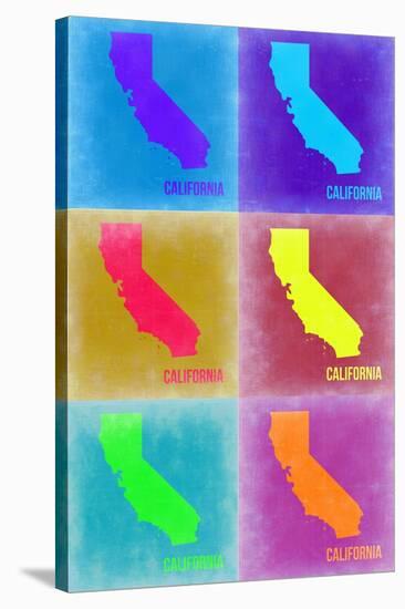 California Pop Art Map 2-NaxArt-Stretched Canvas