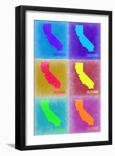 California Pop Art Map 2-NaxArt-Framed Art Print