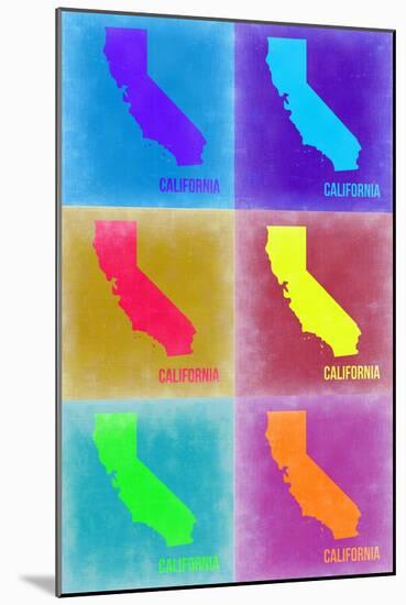 California Pop Art Map 2-NaxArt-Mounted Art Print