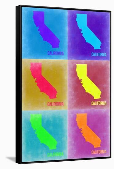 California Pop Art Map 2-NaxArt-Framed Stretched Canvas