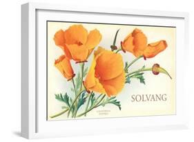 California Poppies, Solvang-null-Framed Art Print