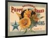 California Poppy Brand - Redlands, California - Citrus Crate Label-Lantern Press-Framed Art Print