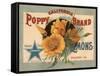 California Poppy Brand - Redlands, California - Citrus Crate Label-Lantern Press-Framed Stretched Canvas