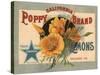 California Poppy Brand - Redlands, California - Citrus Crate Label-Lantern Press-Stretched Canvas