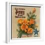California Poppy Brand - Redlands, California - Citrus Crate Label-Lantern Press-Framed Art Print