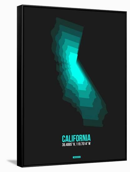 California Radiant Map 3-NaxArt-Framed Stretched Canvas