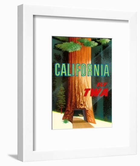 California Redwoods - TWA (Trans World Airlines)-David Klein-Framed Art Print