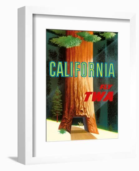 California Redwoods - TWA (Trans World Airlines)-David Klein-Framed Art Print