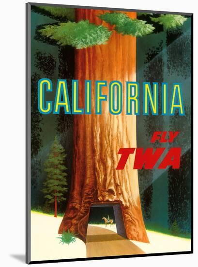 California Redwoods - TWA (Trans World Airlines)-David Klein-Mounted Art Print