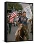 California Republican Gubernatorial Candidate Ronald Reagan, in Cowboy Attire, Riding Horse Outside-Bill Ray-Framed Stretched Canvas