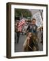 California Republican Gubernatorial Candidate Ronald Reagan, in Cowboy Attire, Riding Horse Outside-Bill Ray-Framed Photographic Print