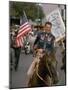 California Republican Gubernatorial Candidate Ronald Reagan, in Cowboy Attire, Riding Horse Outside-Bill Ray-Mounted Photographic Print