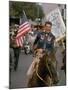 California Republican Gubernatorial Candidate Ronald Reagan, in Cowboy Attire, Riding Horse Outside-Bill Ray-Mounted Photographic Print