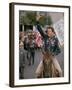 California Republican Gubernatorial Candidate Ronald Reagan in Cowboy Attire, Riding Horse Outside-Bill Ray-Framed Photographic Print