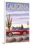 California - Route 66 - Corvette-Lantern Press-Framed Art Print