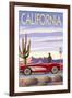 California - Route 66 - Corvette-Lantern Press-Framed Art Print