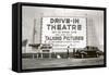 California's First Drive-In Movie Theater-null-Framed Stretched Canvas