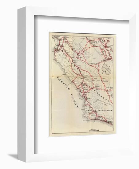 California: San Benito, Fresno, Monterey, San Luis Obispo, Kings, Kern, and Santa Barbara, c.1896-George W^ Blum-Framed Art Print