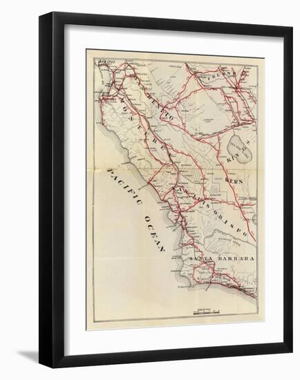 California: San Benito, Fresno, Monterey, San Luis Obispo, Kings, Kern, and Santa Barbara, c.1896-George W^ Blum-Framed Art Print