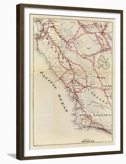 California: San Benito, Fresno, Monterey, San Luis Obispo, Kings, Kern, and Santa Barbara, c.1896-George W^ Blum-Framed Art Print