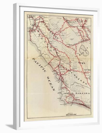 California: San Benito, Fresno, Monterey, San Luis Obispo, Kings, Kern, and Santa Barbara, c.1896-George W^ Blum-Framed Art Print