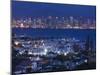California, San Diego, City and Shelter Island Yacht Basin from Point Loma, Dusk, USA-Walter Bibikow-Mounted Photographic Print