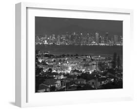 California, San Diego, City and Shelter Island Yacht Basin from Point Loma, Dusk, USA-Walter Bibikow-Framed Photographic Print