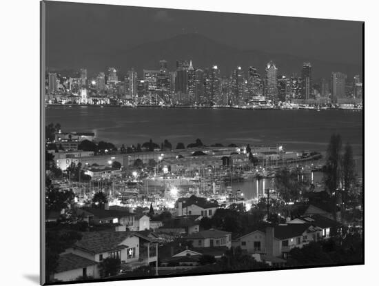 California, San Diego, City and Shelter Island Yacht Basin from Point Loma, Dusk, USA-Walter Bibikow-Mounted Photographic Print